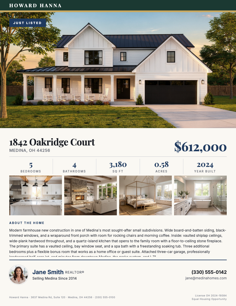 Printable listing flyer